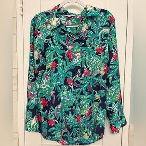 Lilly Pulitzer silk button down blouse